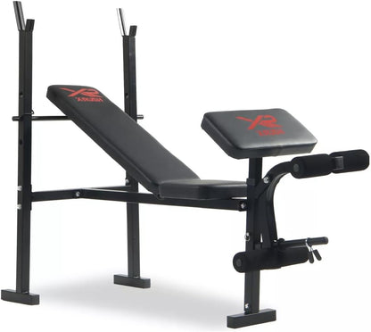 Banca de Pesas Profesional 300 kg – 3 Niveles (Plano, Inclinado, Declinado) + Soporte para Piernas – Estructura de Acero Reforzado, Ideal para Press Banca y Abdominales