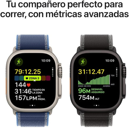 Apple Watch Ultra 3 [GPS + Cellular] con Caja de Titanio Negro de 49 mm y Correa Estilo milanés de Titanio Negro - M (Smartwatch Premium para Carreras y Multideporte). Comunicación satelital.