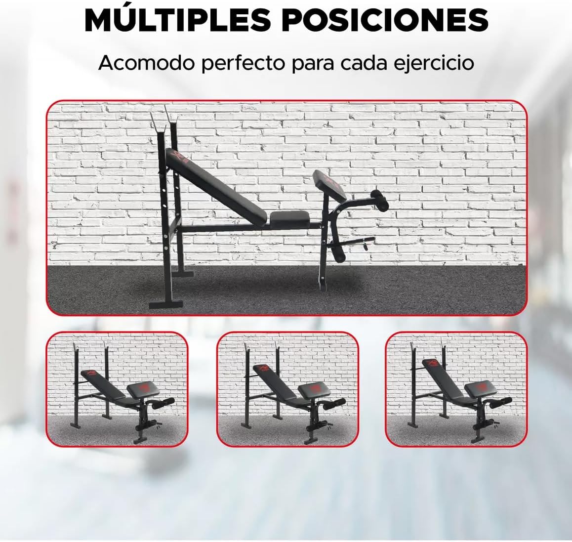 Banca de Pesas Profesional 300 kg – 3 Niveles (Plano, Inclinado, Declinado) + Soporte para Piernas – Estructura de Acero Reforzado, Ideal para Press Banca y Abdominales
