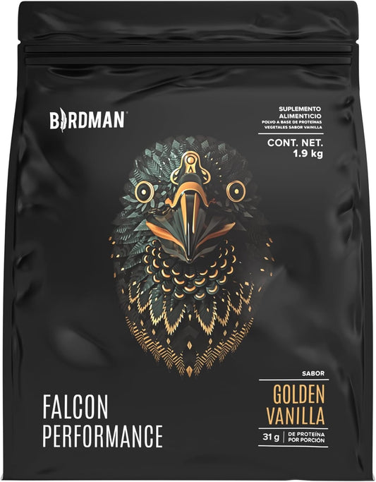 Birdman Falcon Performance Proteina Premium En Polvo, 30gr proteina, 3gr Creatina, 45 Porciones Sabor Golden Vanilla 1.9Kg