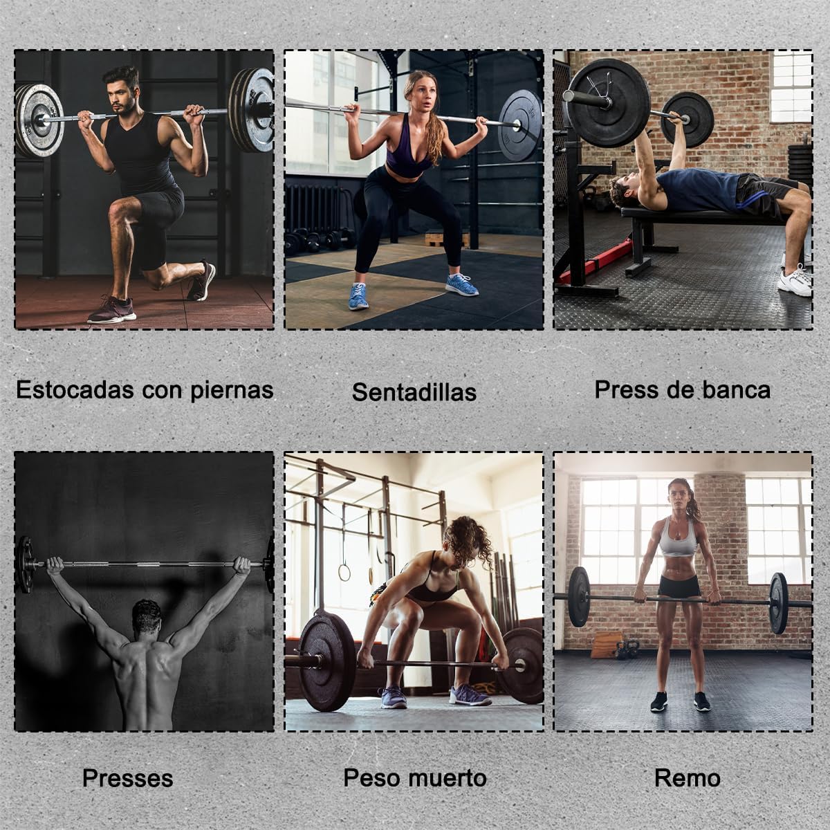 Barra Olimpica de Ejercicio Profesional 1.2M, Barra Recta para Levantamiento de Pesas con 2 Sujetador, Entrenamiento Fuerza Casa Gimnasio Crossfit Olympic Dumbbell Bar con Mango Rotativo, Hasta 330lbs