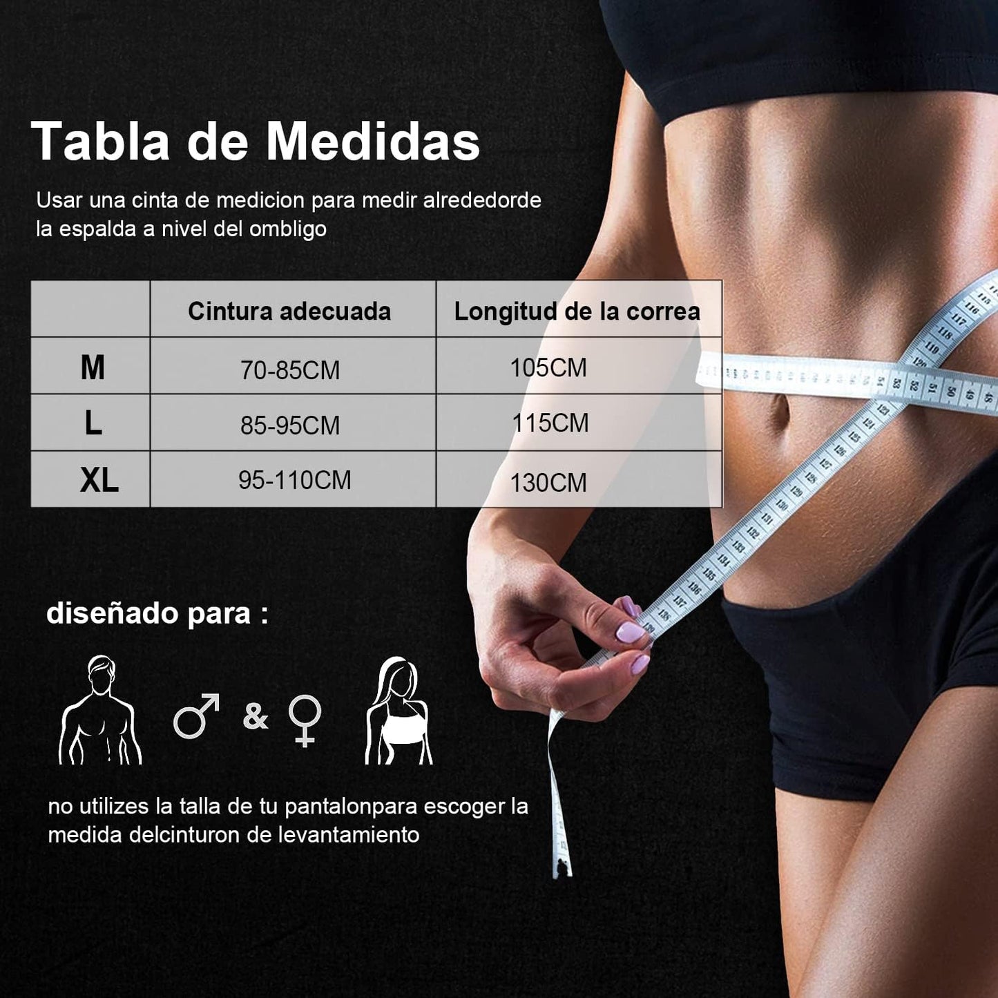 Wodoso Cinturón para Pesas con Forro de eva para protección de Las áreas Lumbar y Abdominal en Entrenamiento, Rutina de Gym o Gimnasio