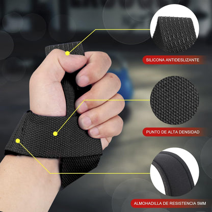 SKDK Correas de levantamiento de silicona antideslizante ,Straps Para Gym, Levantamiento de Pesas,muñequeras gym straps para gym mujer, hombres, levantamiento de pesas, culturismo, Xfit, entrenamiento de fuerza