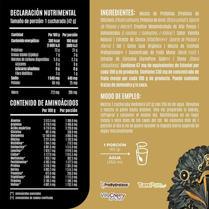 Birdman Falcon Performance Proteina Premium En Polvo, 30gr proteina, 3gr Creatina, 45 Porciones Sabor Golden Vanilla 1.9Kg