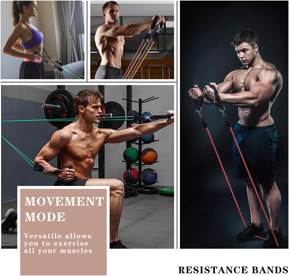 GIMCALO Bandas de Resistencia, Bandas de Resistencia multifuncionales para Entrenamiento de Fuerza y Equipos de Fitness. Ligas de Resistencia Pesada de 150 Libras apilable Ejercicio