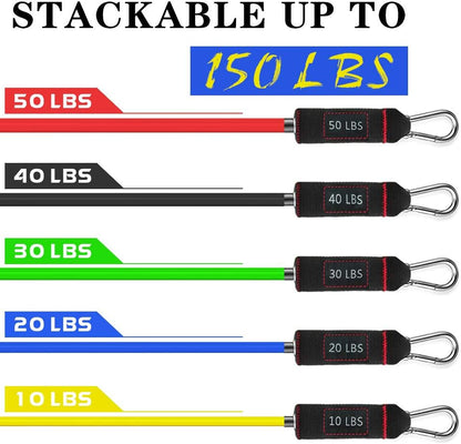GIMCALO Bandas de Resistencia, Bandas de Resistencia multifuncionales para Entrenamiento de Fuerza y Equipos de Fitness. Ligas de Resistencia Pesada de 150 Libras apilable Ejercicio